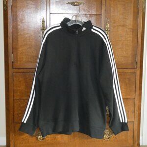 ADIDAS Men’s Quarter Zip Black Sweatshirt Size Large